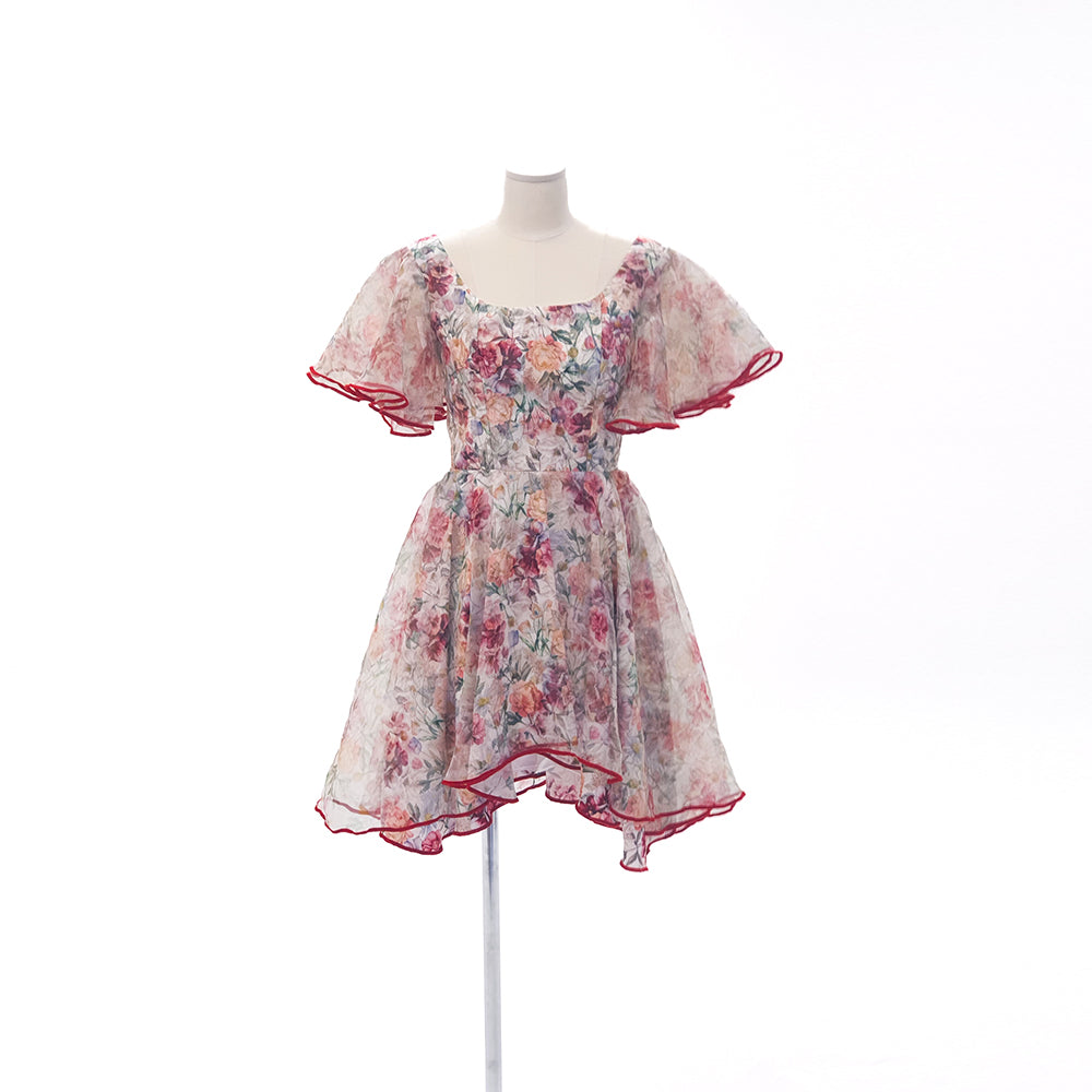 Watercolor Bloom Dress — Red Edition