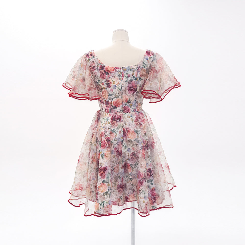 Watercolor Bloom Dress — Red Edition