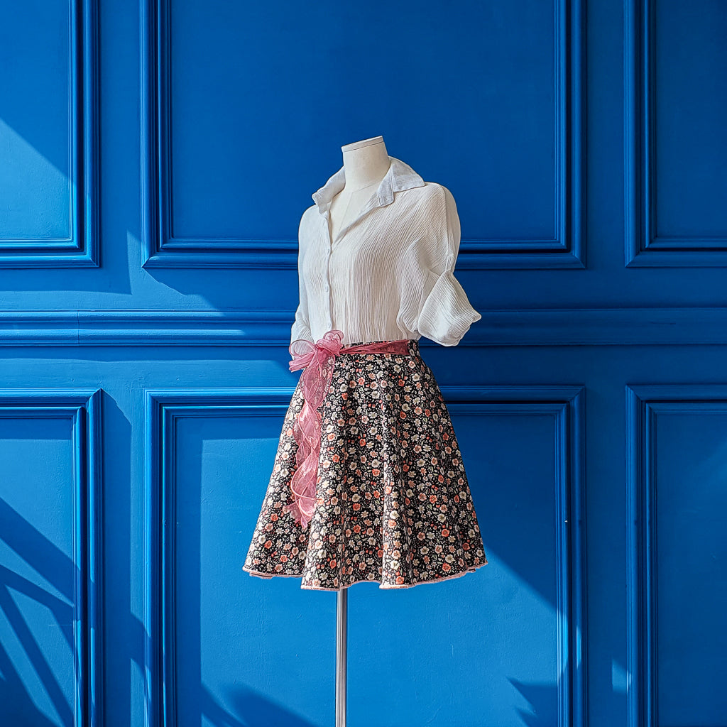 Ribbon Garden Skirt-Charming Florals with a Playful Touch