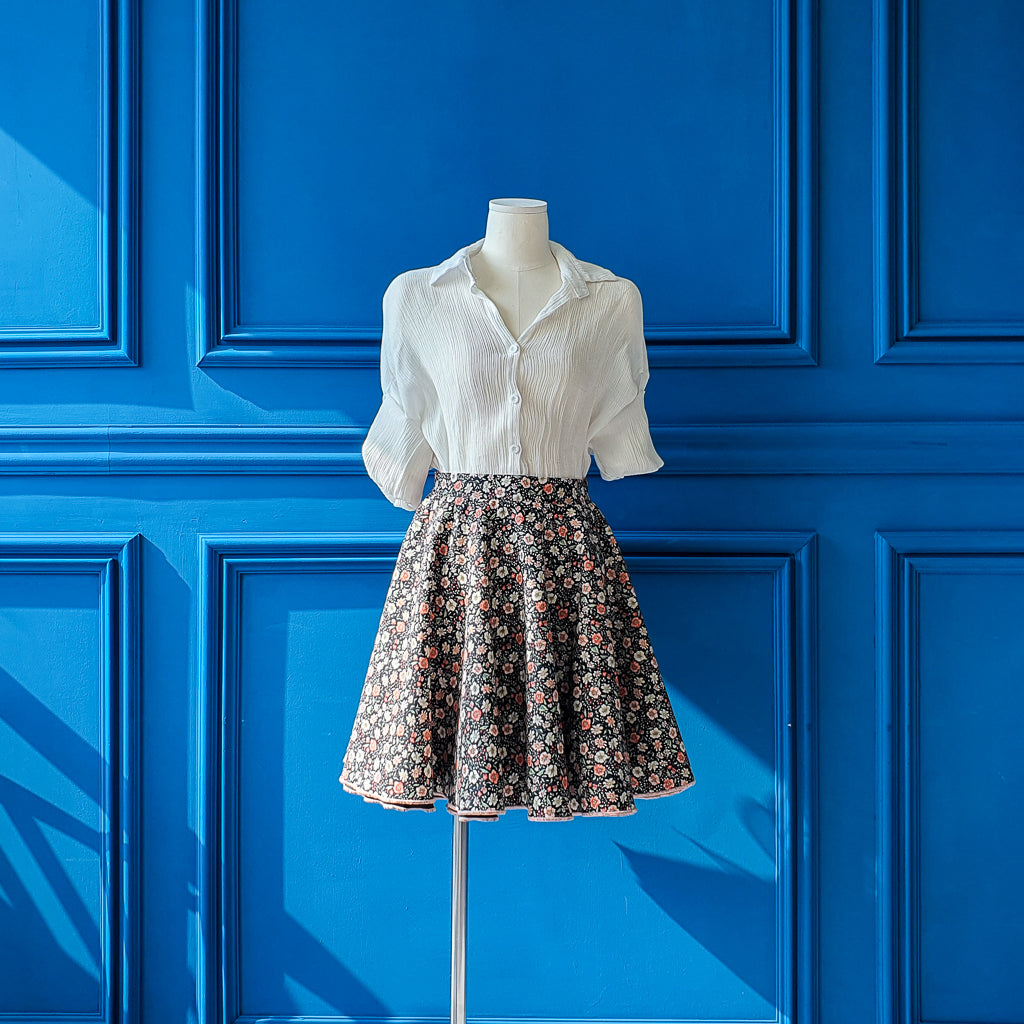 Ribbon Garden Skirt-Charming Florals with a Playful Touch