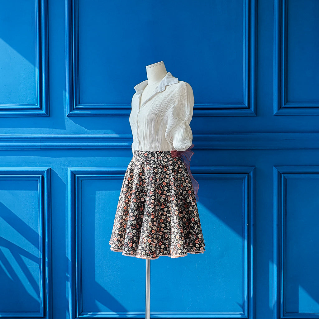 Ribbon Garden Skirt-Charming Florals with a Playful Touch
