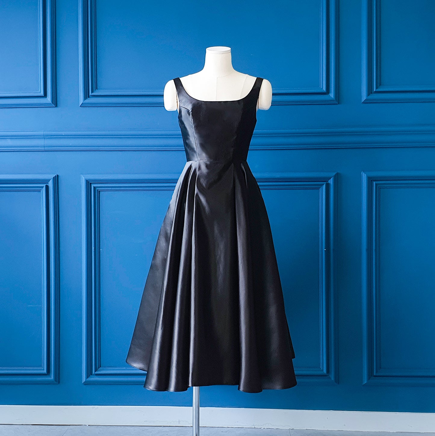 Classic Satin Flare Dress-Minimal Elegance, Maximum Grace