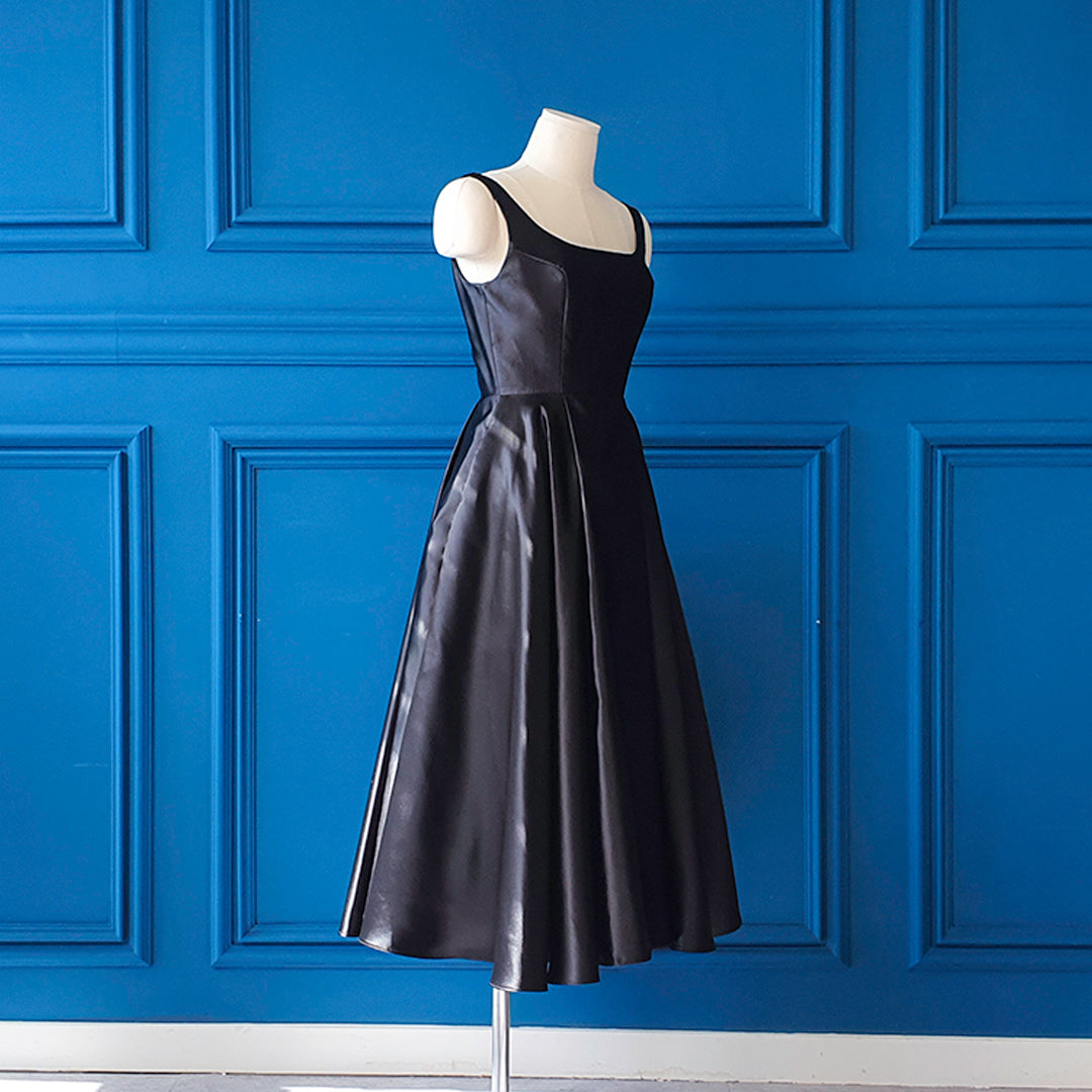 Classic Satin Flare Dress-Minimal Elegance, Maximum Grace