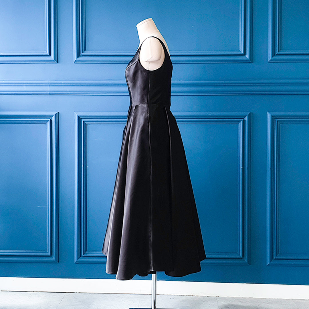 Classic Satin Flare Dress-Minimal Elegance, Maximum Grace