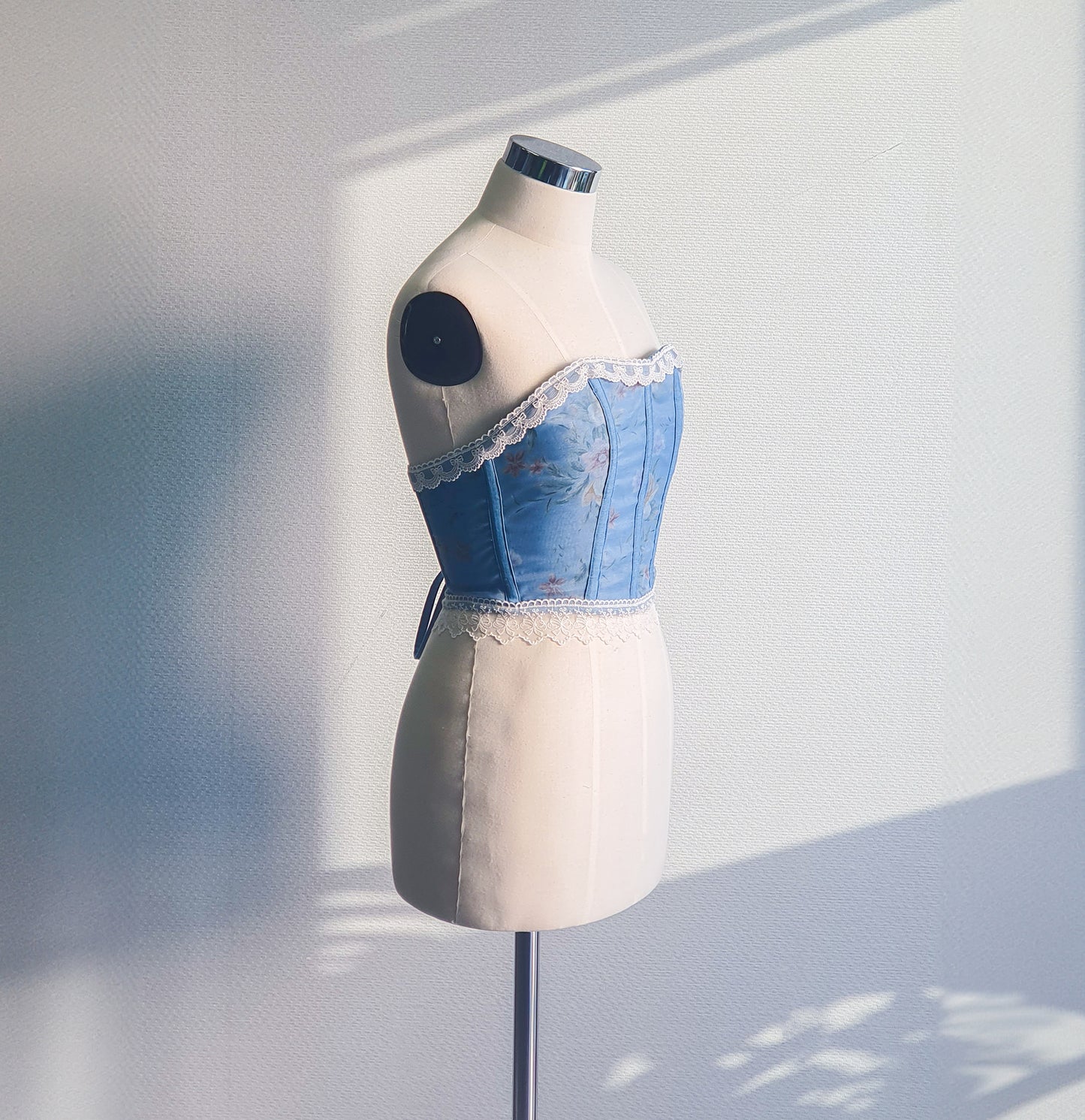Lace Denim Corset Bustier
