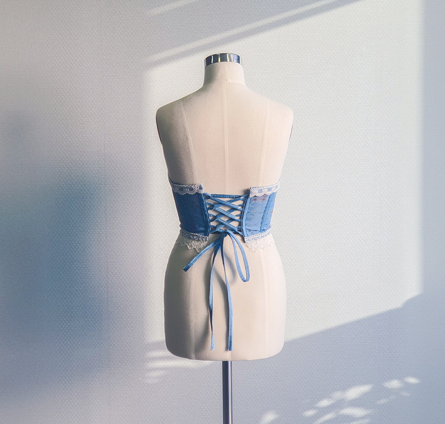 Lace Denim Corset Bustier
