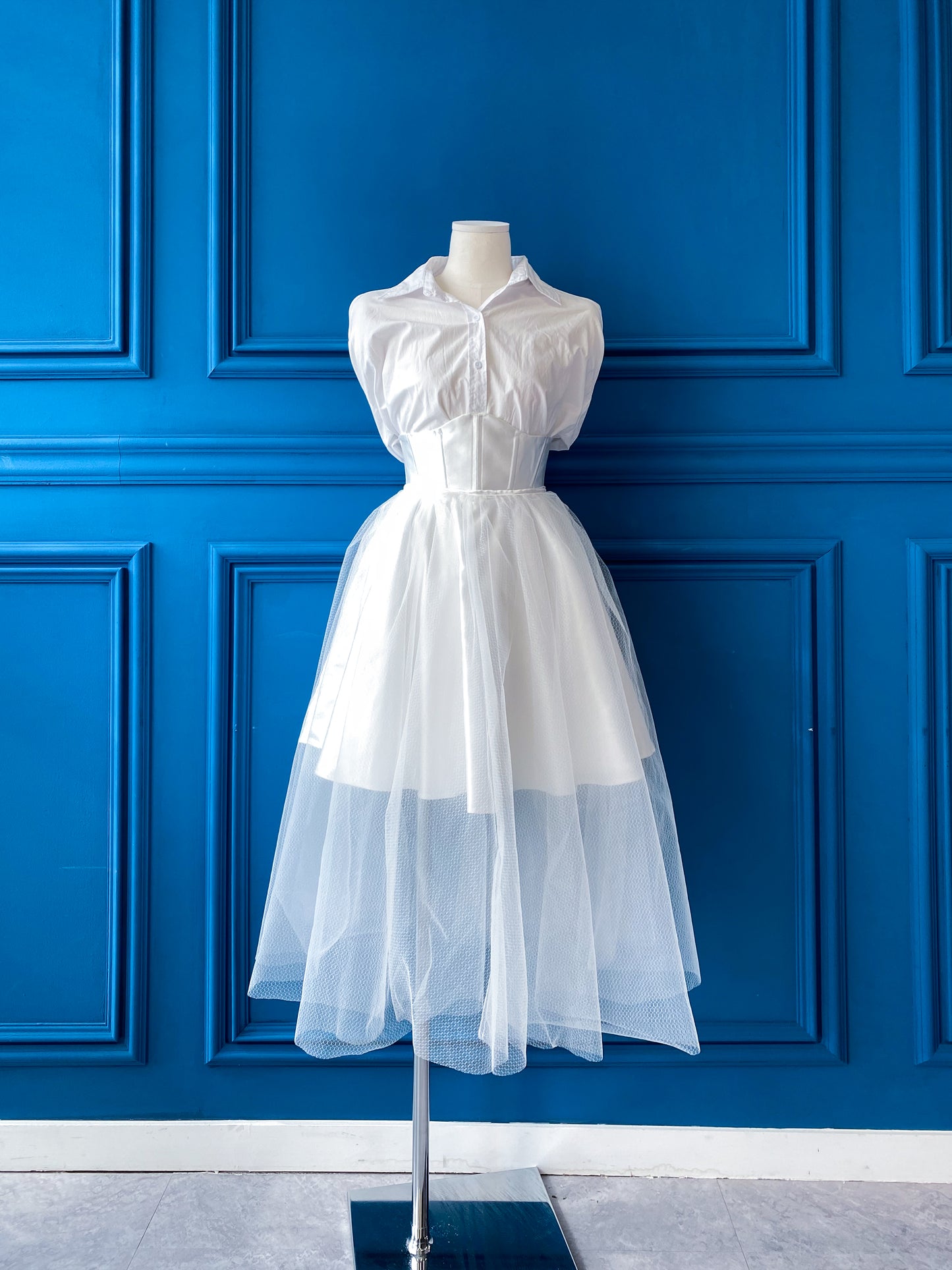 Corset Tulle Skirt Set - Refined Waist. Flowing Layers. Bridal-Ready.