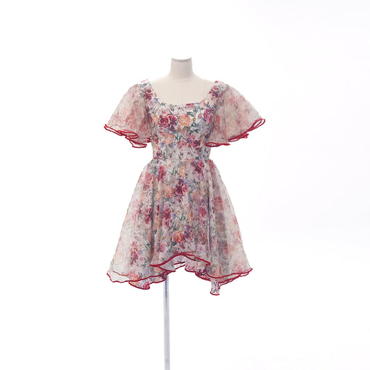 Watercolor Bloom Dress — Red Edition