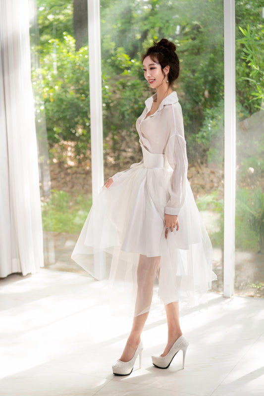 Corset Tulle Skirt Set - Refined Waist. Flowing Layers. Bridal-Ready.